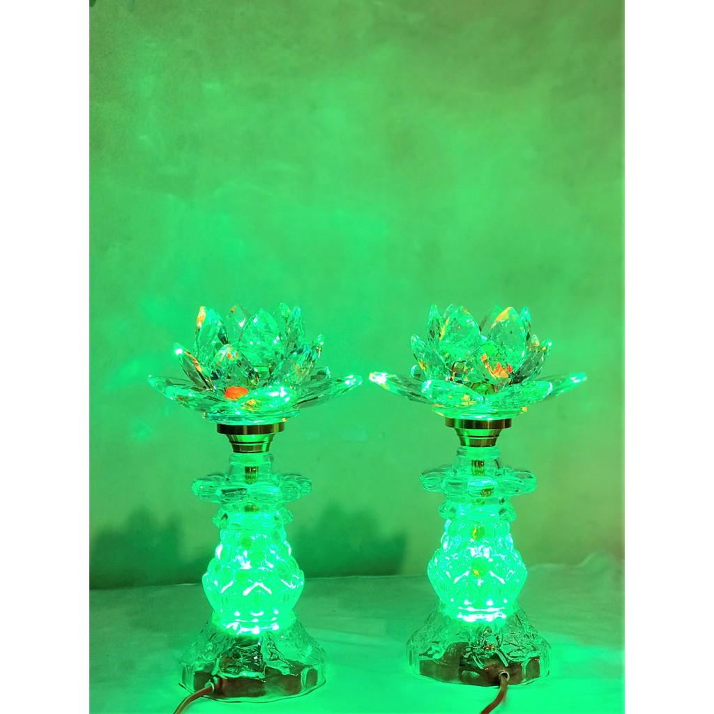 Đèn Pha Lê Hoa Sen cao 25cm