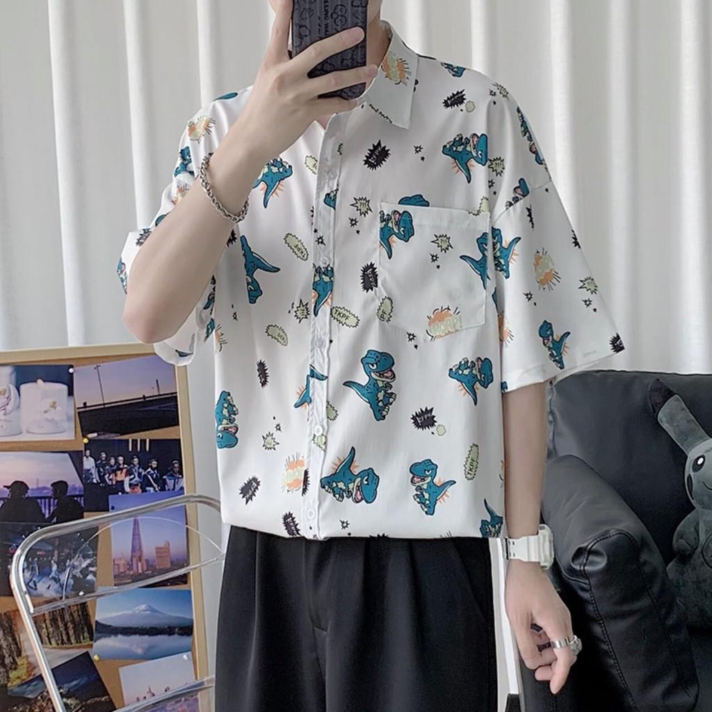 Áo sơ mi nam nữ in hình KHỦNG LONG CON cực hot
