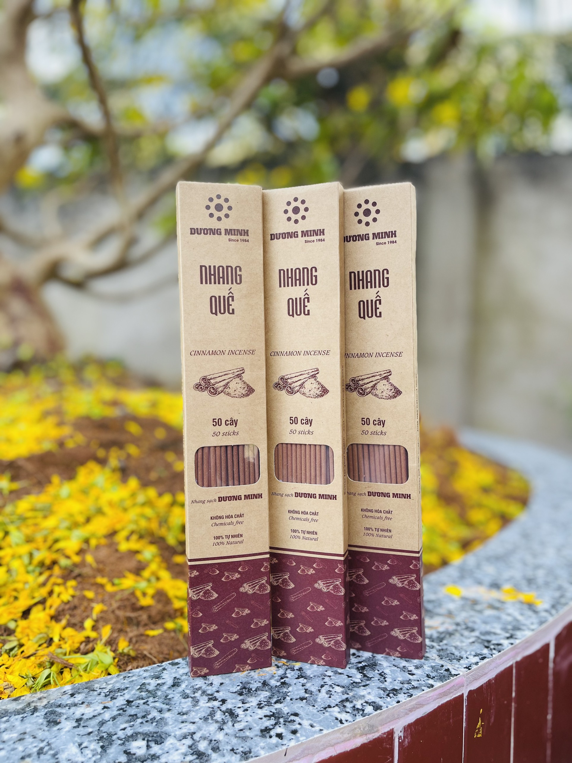 Combo 3hộp nhang Quế Dương Minh nhang sạch tự nhiên nhang thơm không hóa chất khói nhang an toàn sức khỏe