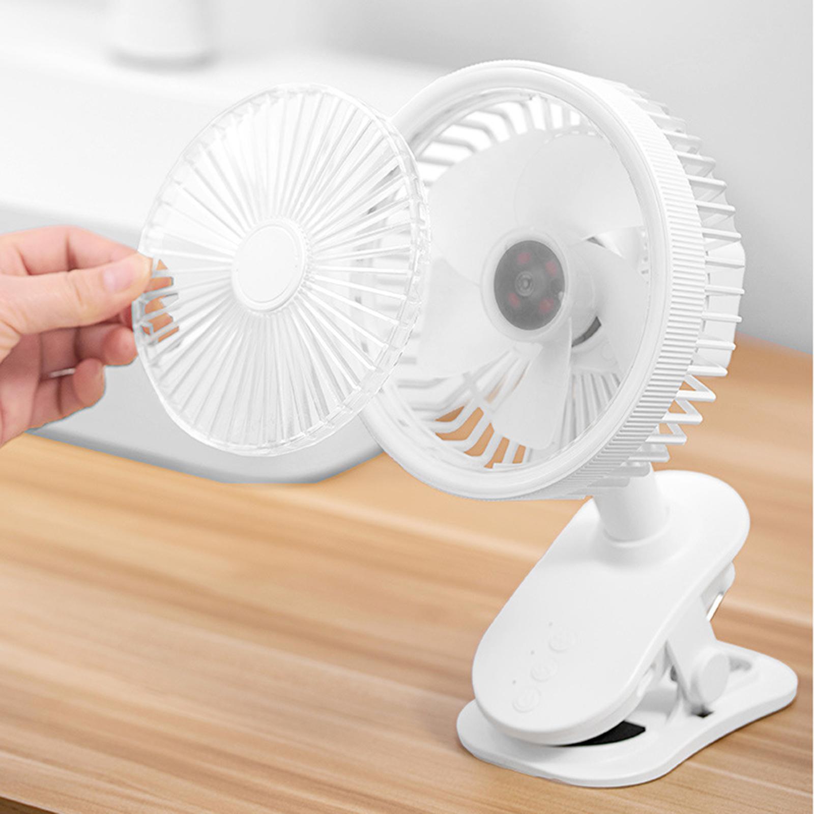 Adjustable Mini Clip Cooling Fan USB Desk Fan for Baby Stroller Indoor Outdoor 3D Shaking