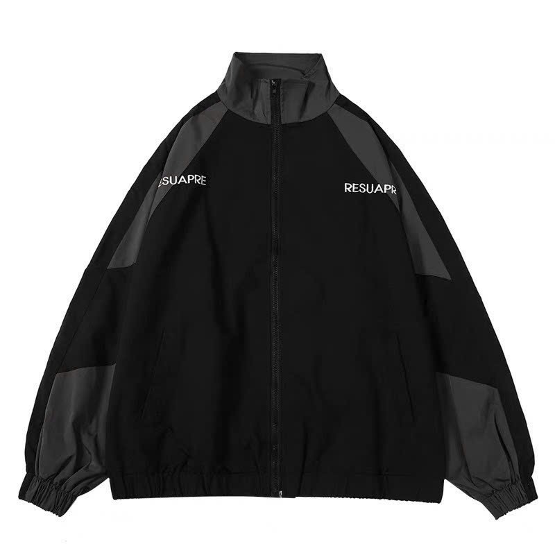 Áo Khoác Dù RESSUME Phối Màu Đẹp 2 Lớp Kiểu Rộng Unisex Nam Nữ Couple - Bomber Gió Có Khóa Kéo Zip