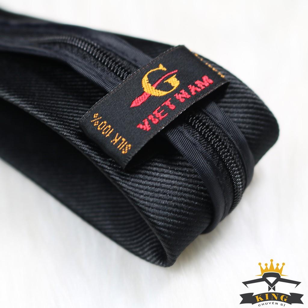 Cà vạt đen nam KING thắt sẵn, caravat công sở và học sinh bản nhỏ 5cm C07