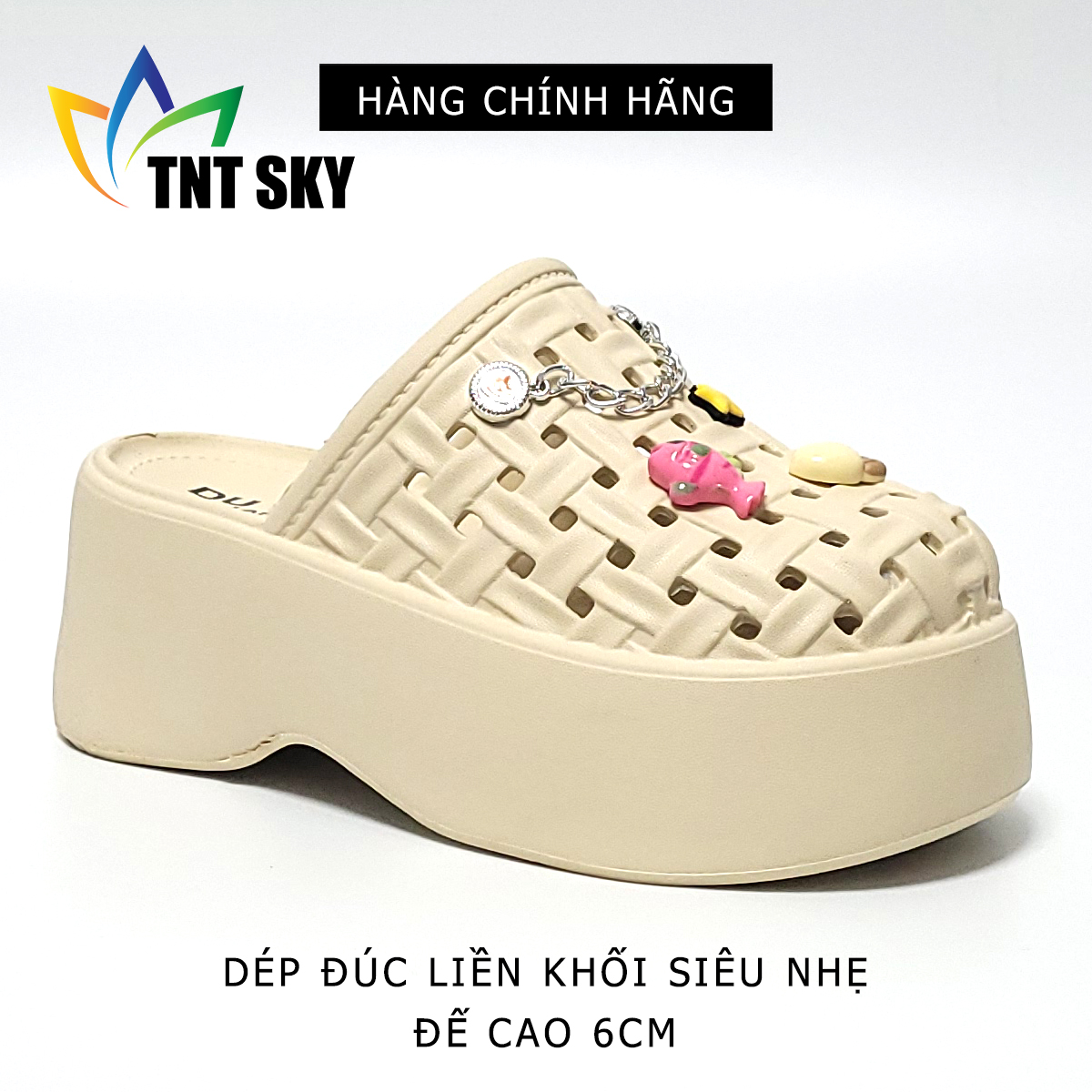 Dép Nữ Đúc Liền Khối Siêu Nhẹ Đế Cao 6CM - Hàng Chính Hãng - TK556