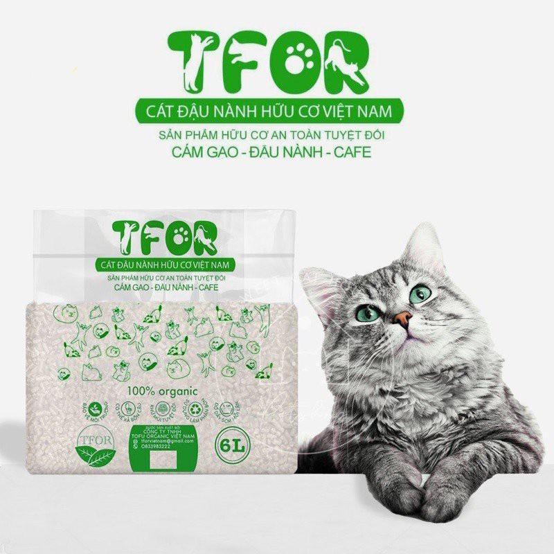 Cát đậu nành hữu cơ TFOR vệ sinh cho mèo hương đậu nành khử mùi hiệu quả không bụi