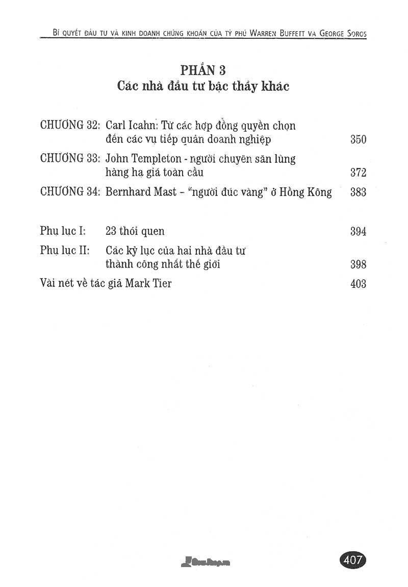 Bí Quyết Đầu Tư Và Kinh Doanh Chứng Khoán Của Tỷ Phú Warren Buffett Và George Soros _FN