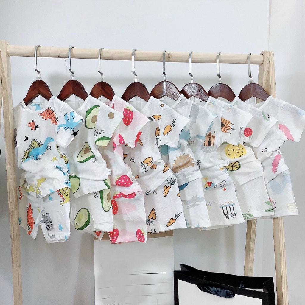 Bộ cotton thông hơi cho bé sơ sinh đến 15kg