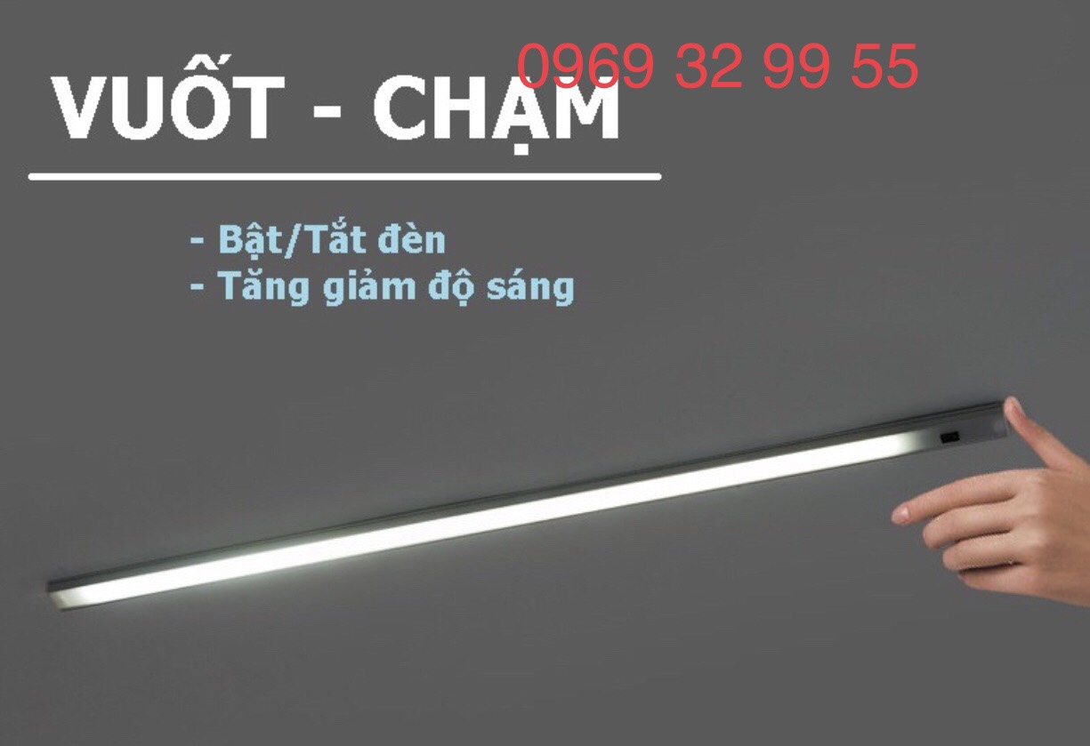 Bộ Đèn LED Tủ Bếp Kích thước 100cm, công suất 18W, Có Cảm Biến Vẫy Tay. Dùng Thanh nhôm U16-7mm