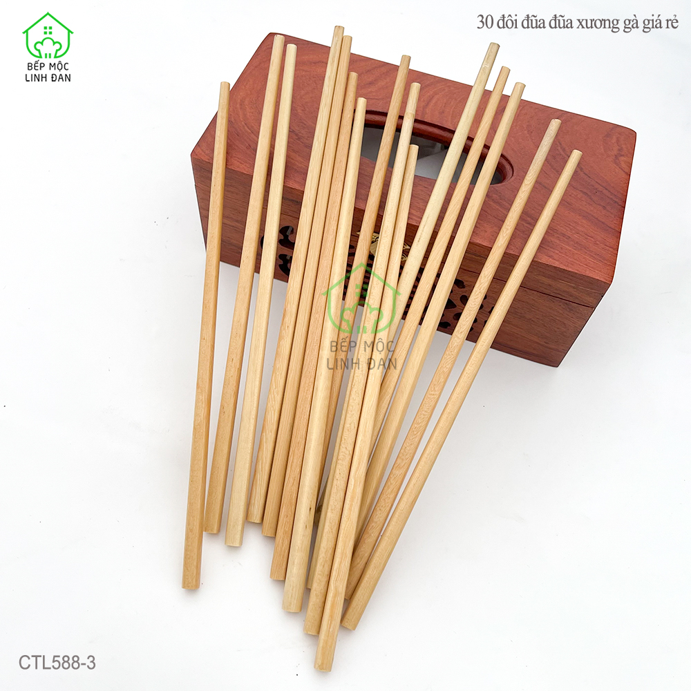 Combo 30 Đôi Đũa Gỗ Xương Gà Giá Rẻ HAHANCO Phù Hợp Cho Các Quán Ăn - CTL588-3