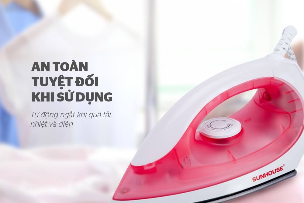 Bàn là khô Sunhouse SHD1072 hồng - Hàng chính hãng