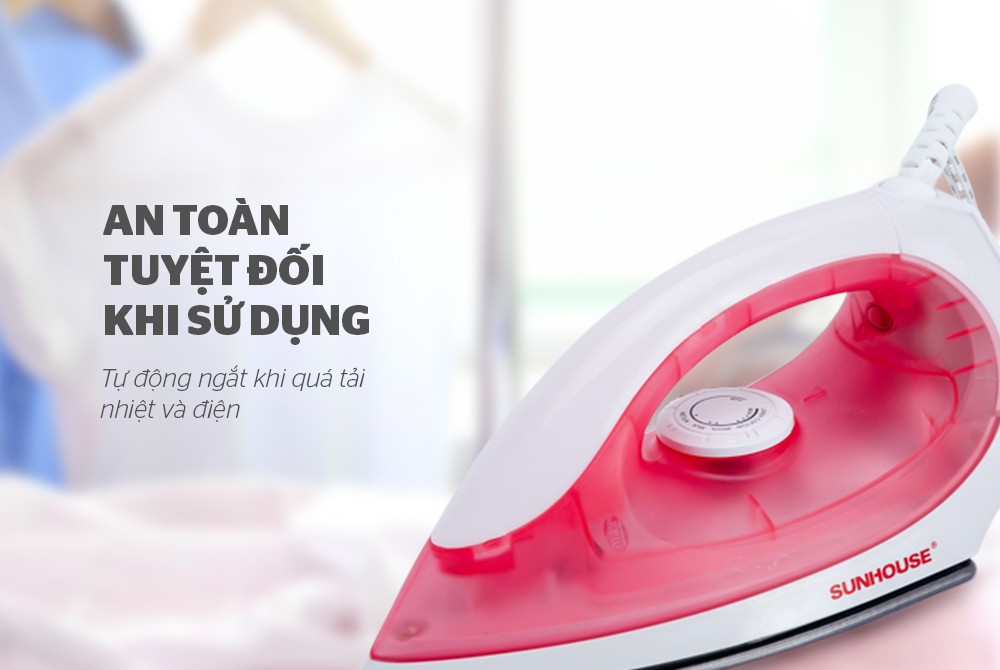 Bàn Ủi Khô Sunhouse SHD1072 - Hồng - Hàng chính hãng