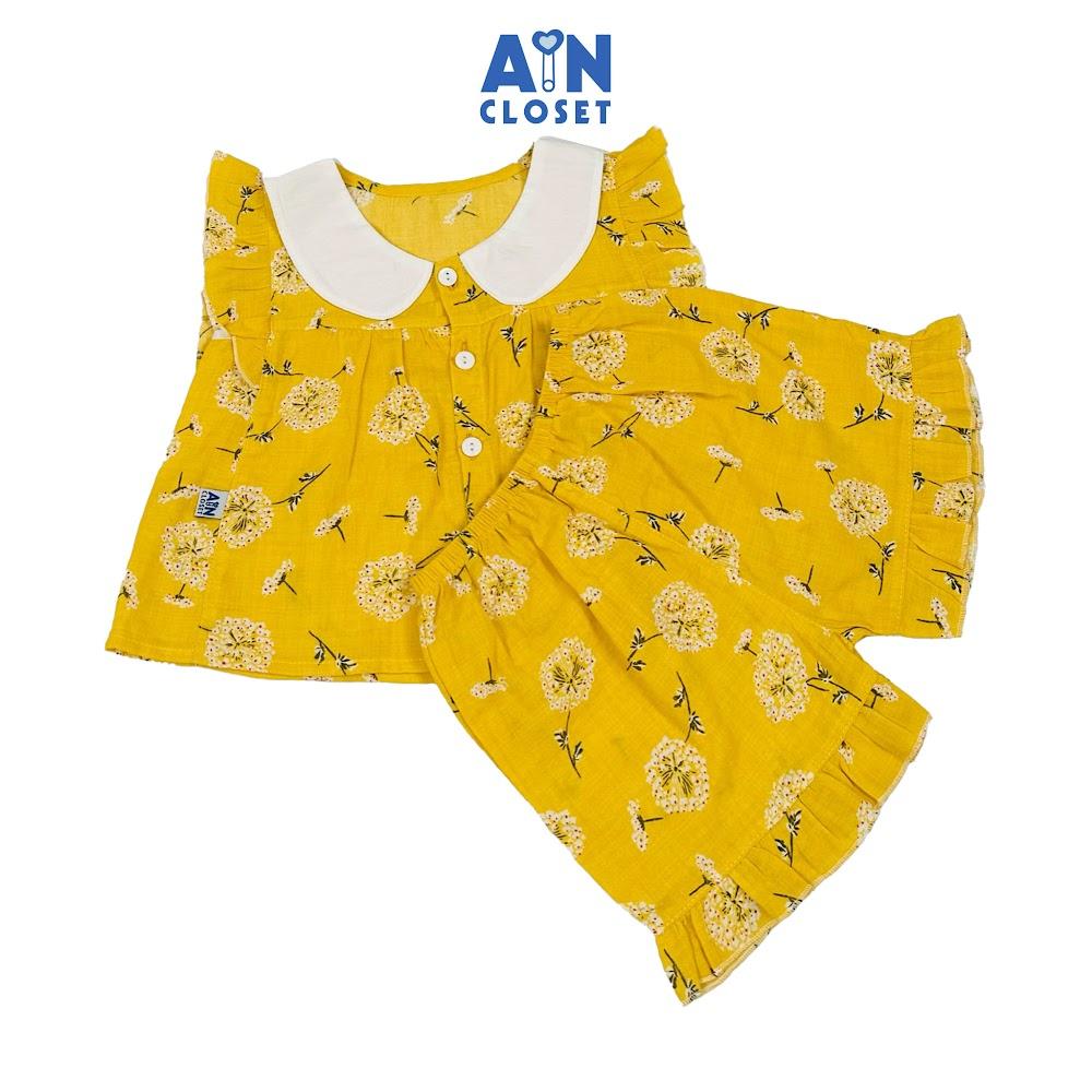 Bộ quần áo Ngắn bé gái họa tiết Bồ Công Anh Vàng cotton - AICDBGQXPW2Y - AIN Closet