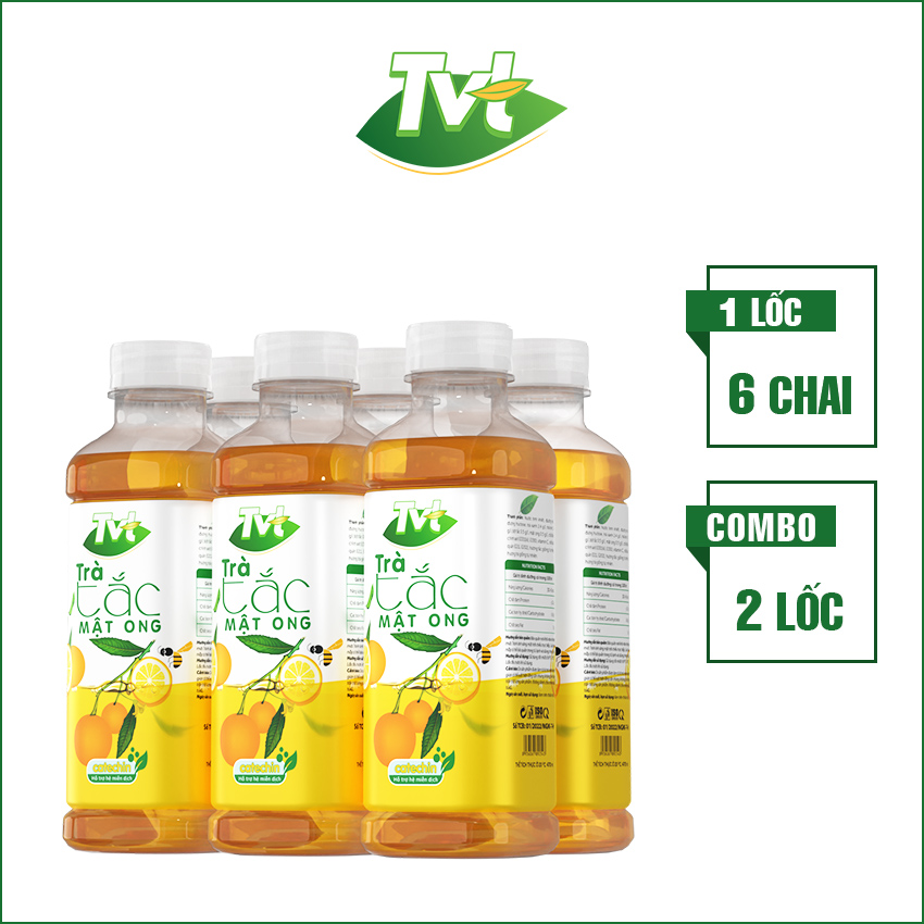 [Combo 12 chai 450ml] Trà Tắc Mật Ong TVT tinh chất trà xanh, mật ong, quả tắc, mát lanh thanh khiết, tốt cho tim mạch