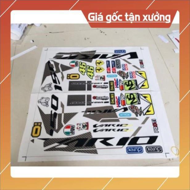 Tem rời Vario 150 xám đen in decal trong
