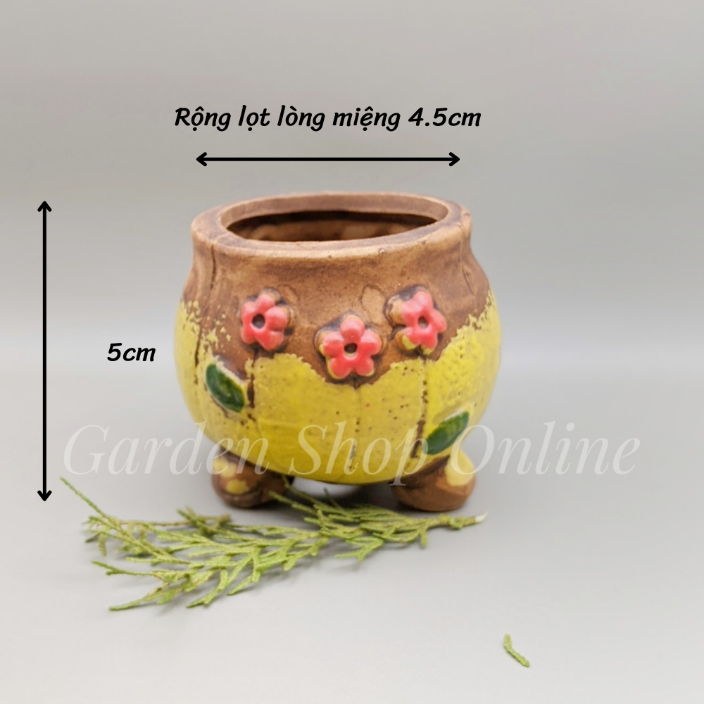 Chậu gốm sứ trồng sen đá mini