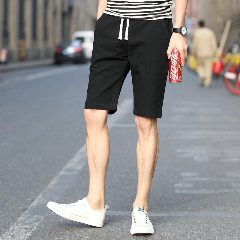 Quần Short Kaki lưng thun nam - Sọt Lững Kiểu Dáng Thể Thao Unisex sáu Màu Đen, Xám.đỏ,rêu.kem,trắng 06x