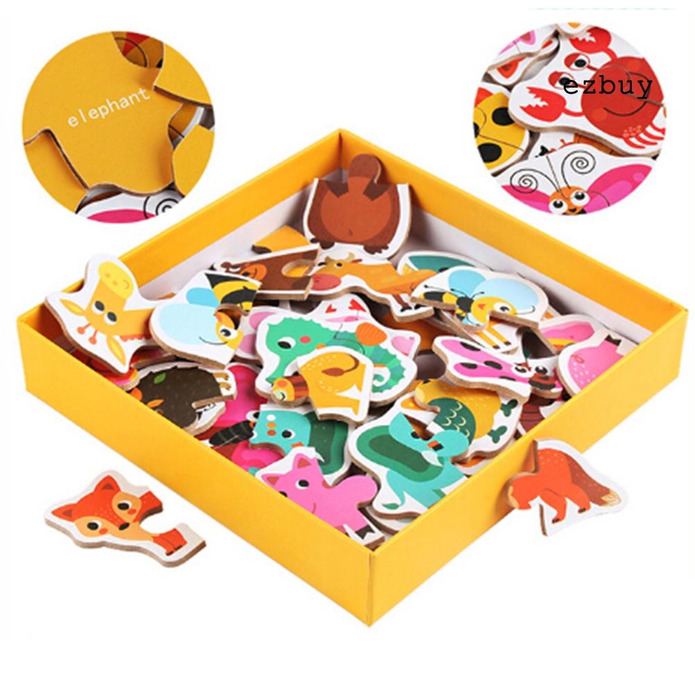 EY-24Pcs/Set Children Matching Puzzle Game Animal Cognition Kids Educational Toy