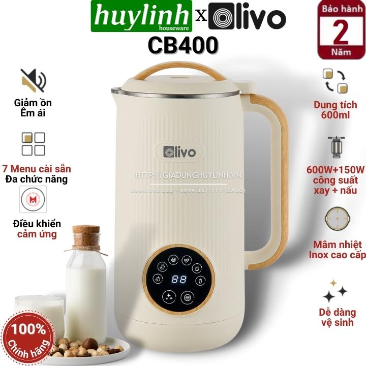 Máy Làm Sữa Hạt Mini OLIVO CB400 PRO Thương Hiệu Mỹ, 7 Chức Năng Dung Tích 0.6 Lít Công Suất 600 W - Hàng Chính Hãng