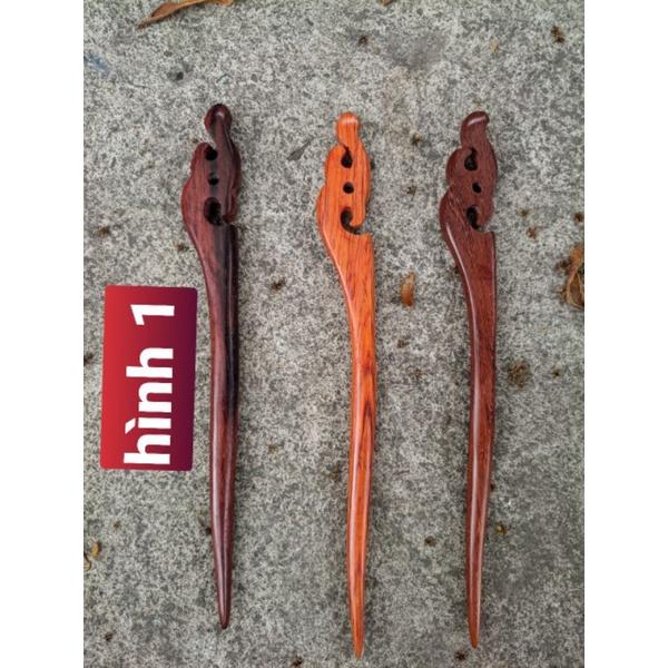 Cây châm cài tóc 3 mẫu bằng gỗ cẩm lai