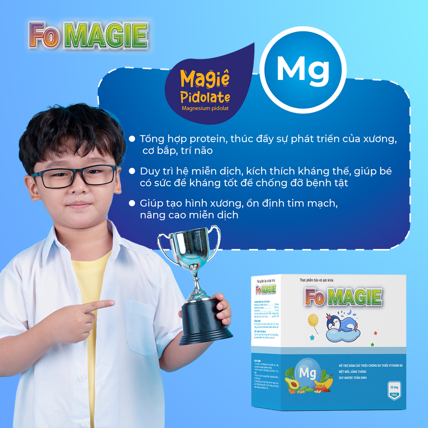 Fo Magie Fobelife - Hỗ trợ giảm các triệu chứng do thiếu Vitamin B6 - Giảm căng thẳng, mệt mỏi - Hộp 20 ống