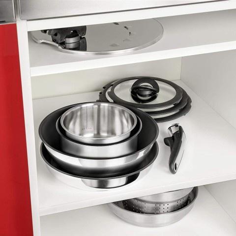 Set 2 Chảo Chống Dính TEFAL Ingenio, Cán Rời, Size 22/26cm, Chất Liệu Thép Không Gỉ, Dẫn Nhiệt Tốt, Made In France