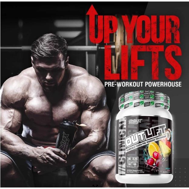 OUTLIFT 30 SER Tăng Sức Mạnh Cho Người Tập Luyện Thể Hình Pre Workout Nutrex Outlift 30 lần dùng