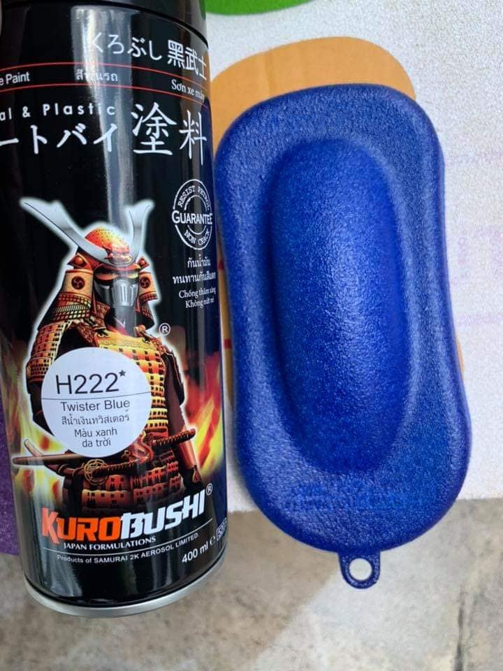 COMBO Sơn Samurai màu xanh da trời H222 gồm 4 chai đủ quy trình (Lót- Nền 102 - Màu H222 - Bóng )