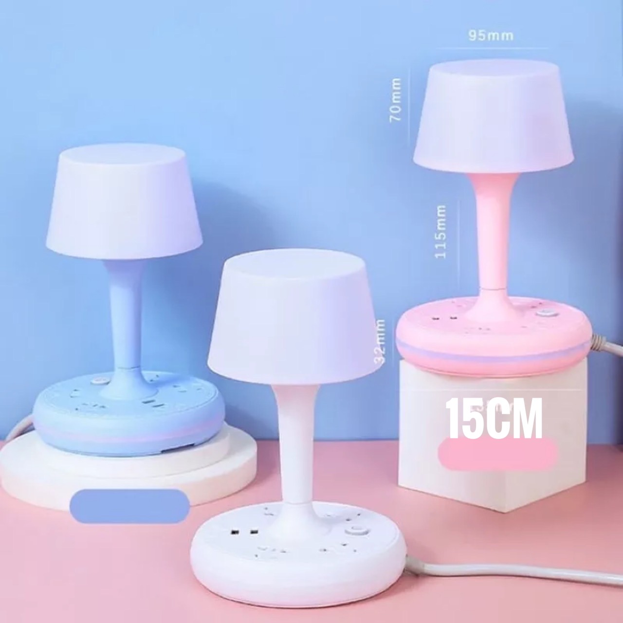 ĐÈN BÀN LED, ĐÈN NGỦ SUNNICE TÍCH HỢP 4 Ổ CẮM ĐA NĂNG, 2 Ổ USB