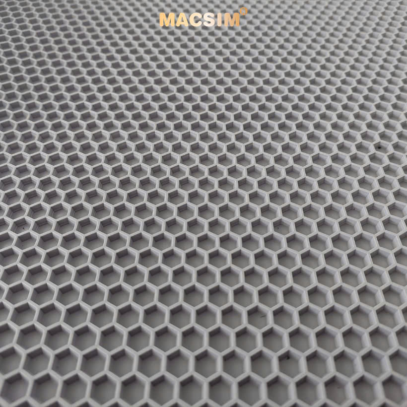 Thảm ô tô sd3 2 lớp dạng lưới lục giác Suzuki XL7/ Suzuki Ertigar  (ghi) - bề mặt cao su siêu sạch - Macsim