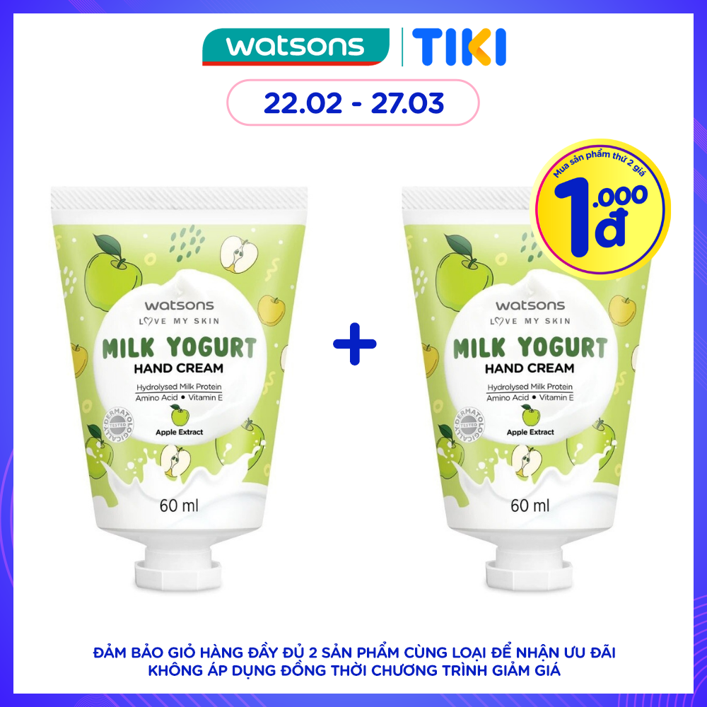 Kem Dưỡng Tay Watsons Milk Yogurt Hương Táo Hand Cream Apple Extract 60ml