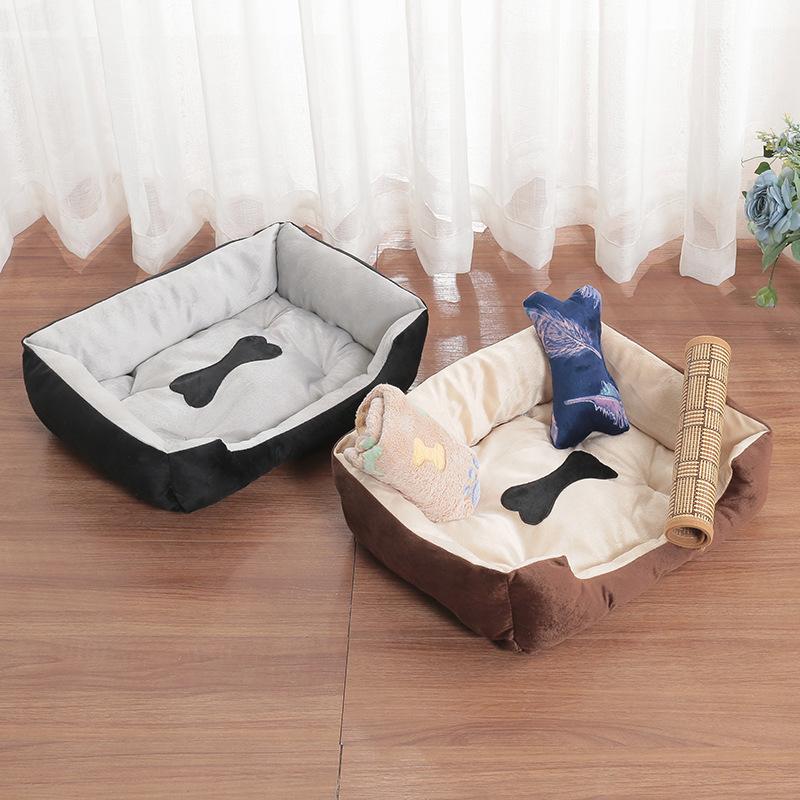 Phong cách mới nhất cũi chó bốn mùa đa năng có thể tháo rời và giặt được thảm mùa đông ấm mèo cũi giường cho chó cưng lớn chó nhỏ đồ dùng cho thú cưng
