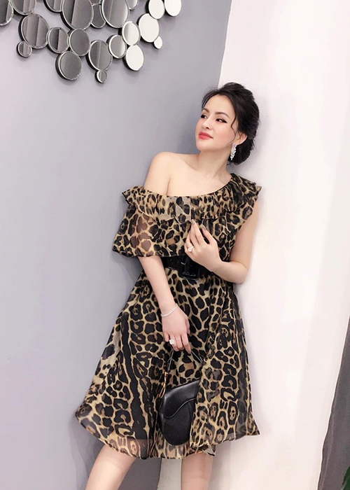Đầm voan cao cấp da beo