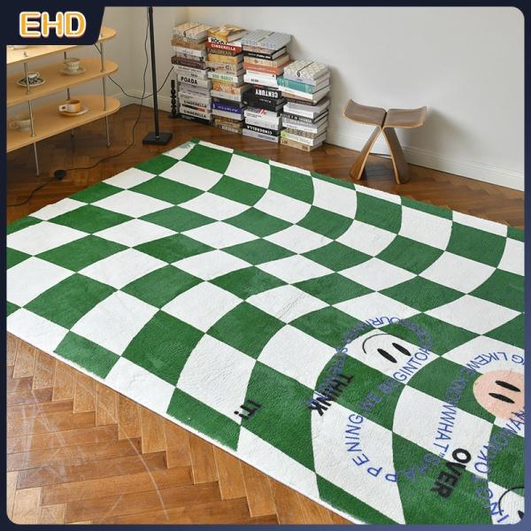 Dày retro kẻ sọc ca rô thảm phòng khách tóc ngắn phòng ngủ bàn cà phê khăn trải giường đơn giản thấm hút phòng ngủ đầy đủ chăn đầu giường.