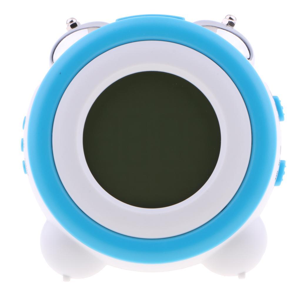 Digital Dual Alarm Clock Loud Alarm Clock Twin Bell Kids Small Clock blue