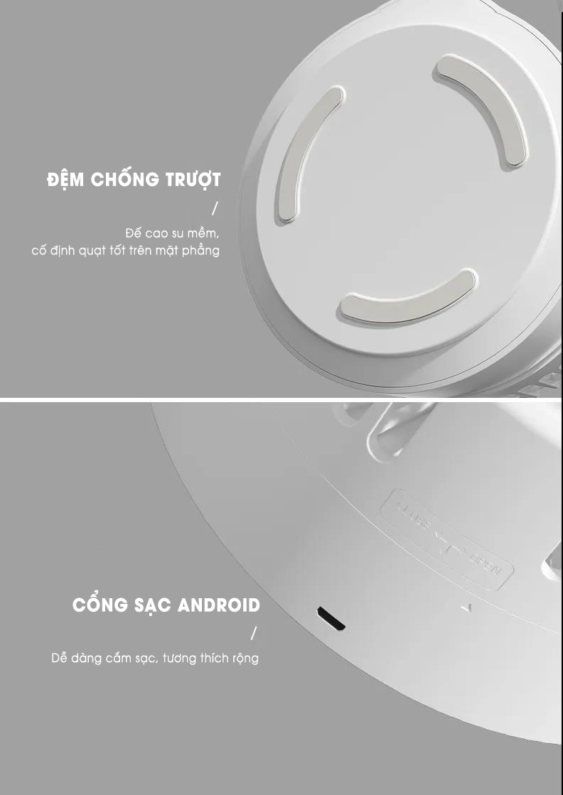 Quạt Tích Điện Để Bàn Xiaomi 3life 008 Sử Dụng 6-24 Giờ Liên Tục Tùy Cấp Độ Gió - Hàng Nhập Khẩu