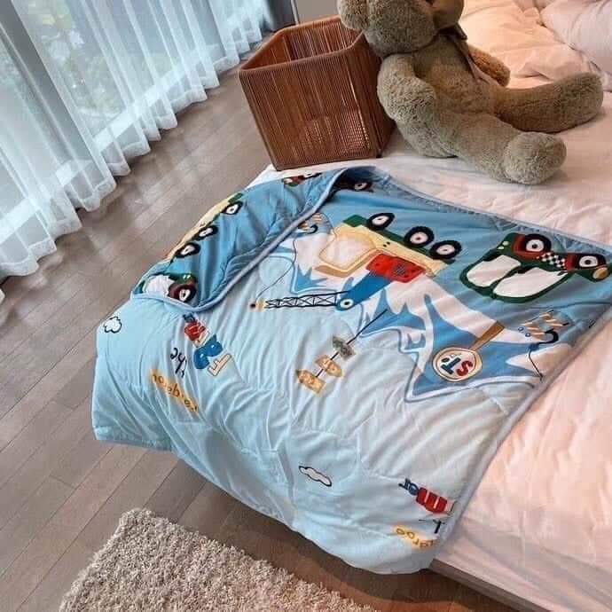 Chăn Cotton Đũi 3D họa tiết đáng yêu cho bé siêu mềm mịn được chọn mẫu