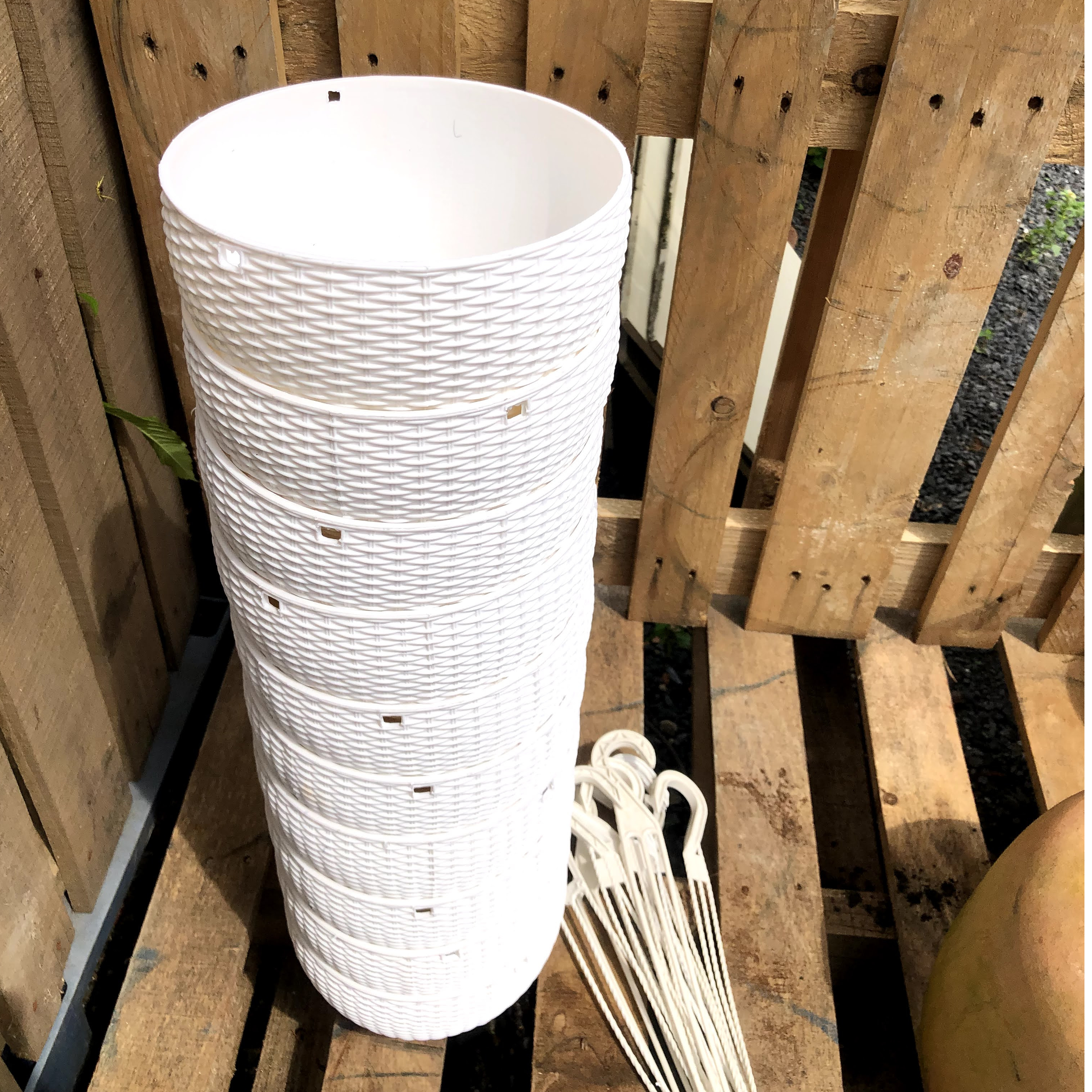 Bộ 10 chậu treo trồng cây mây đan tròn fi 20 x 10 cm