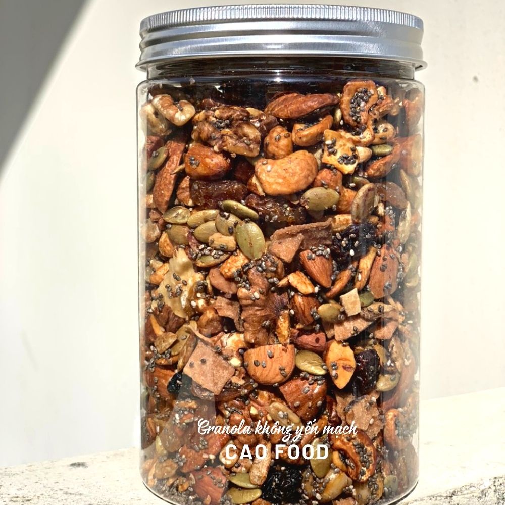 Granola siêu hạt không yến mạch nướng mật ong CAO Food từ hạt dinh dưỡng cao cấp 100% không đường