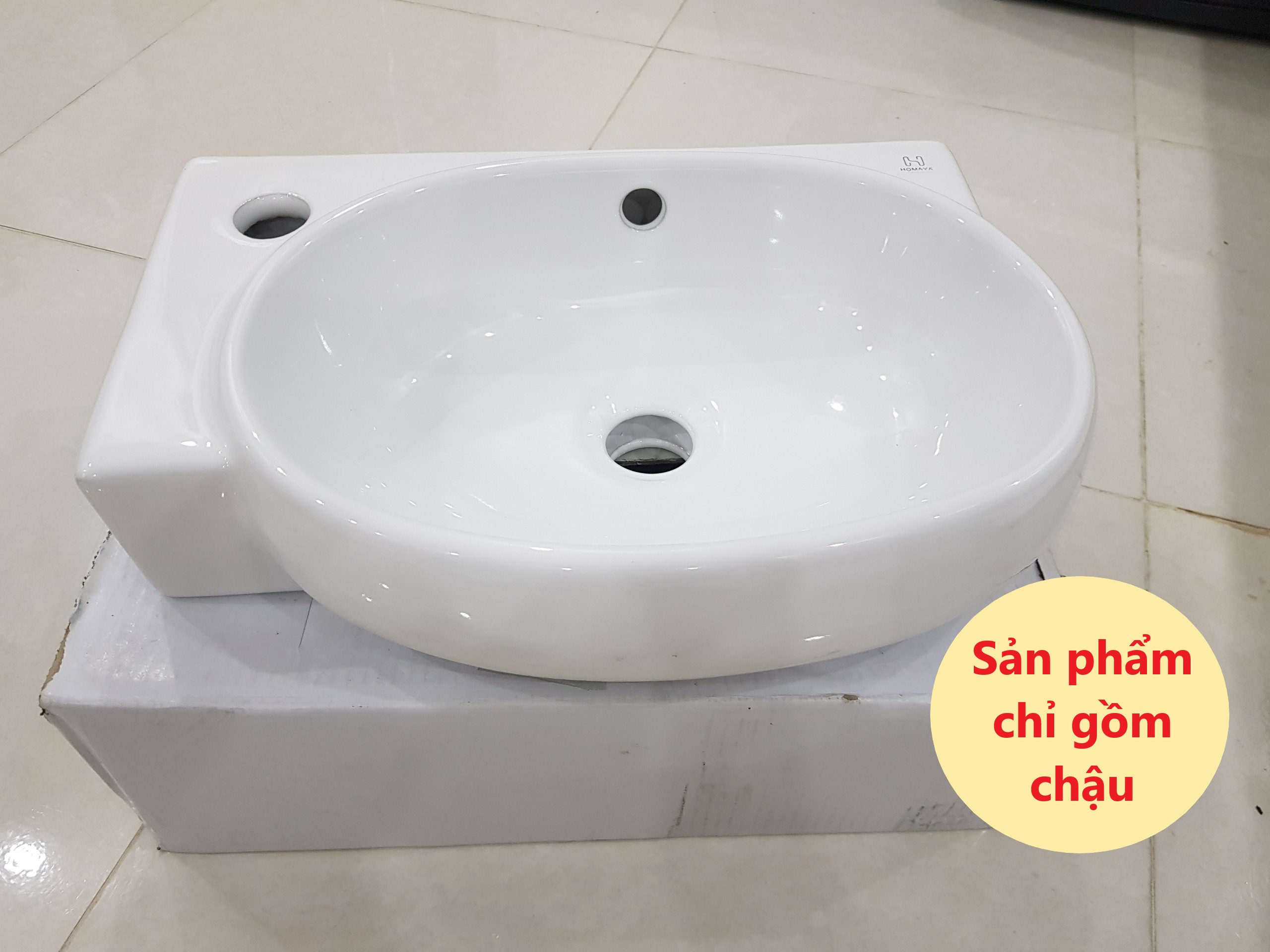 Chậu lavabo sứ, chậu rửa mặt treo tường loại nhỏ cho phòng tắm chật hẹp, men đẹp