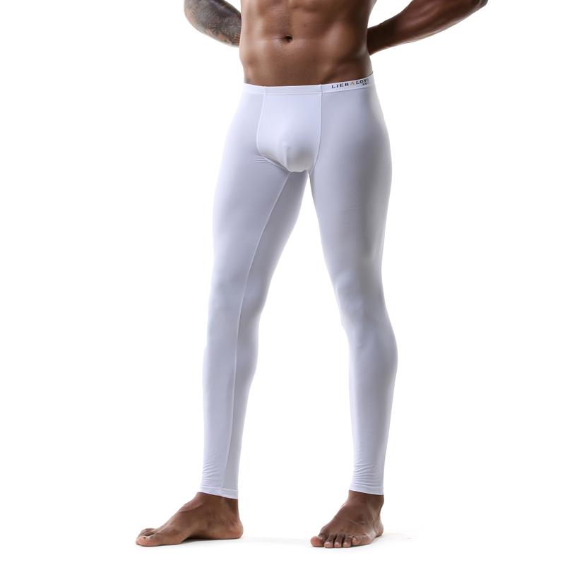 Nam Sexy Quần Legging Thun Cao Cấp Co Giãn Phồng Túi Sexy Dài Johns Cực Băng Lụa Mờ Quần Dài Sinh Nhiệt quần Lót