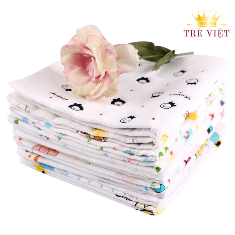 Combo 10 khăn xô cho bé, khăn sữa sơ sinh xuất nhật, chất liệu vải cotton 100% rất mềm mại, an toàn cho làn da của bé.