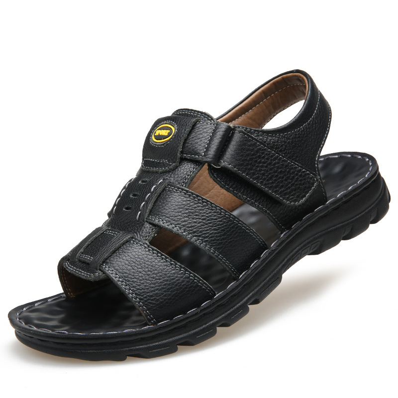 Giày Sandal (Xăng Đan) dép quai hậu big size cỡ lớn cho nam chân to cân đối bằng da bò - SD146