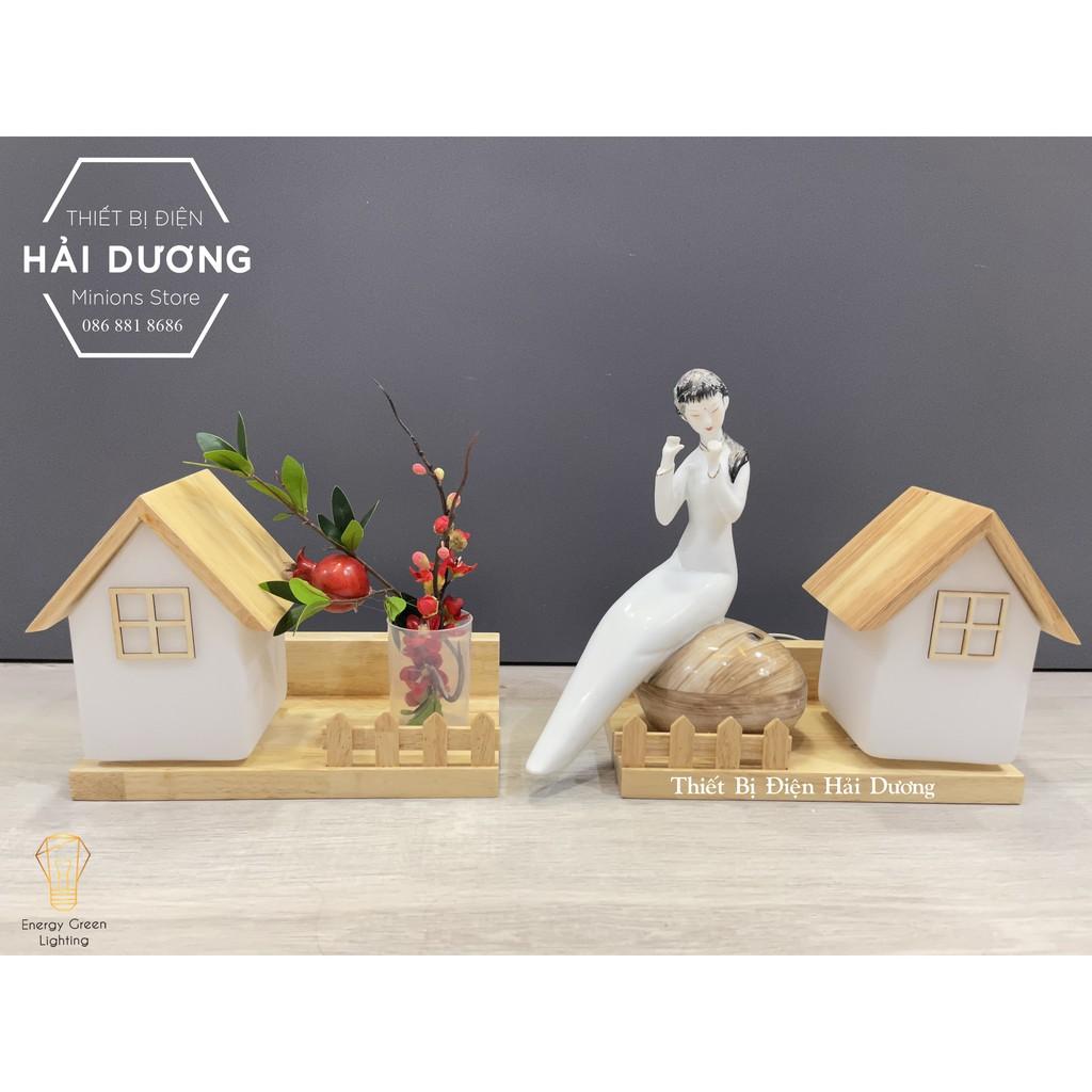 Đèn Tường Kệ Gỗ Hình Ngôi Nhà Chao Thủy Tinh Hiện Đại DT-2719 - Trang Trí Căn Phòng - Energy Green Lighting-Bao Gồm Bóng