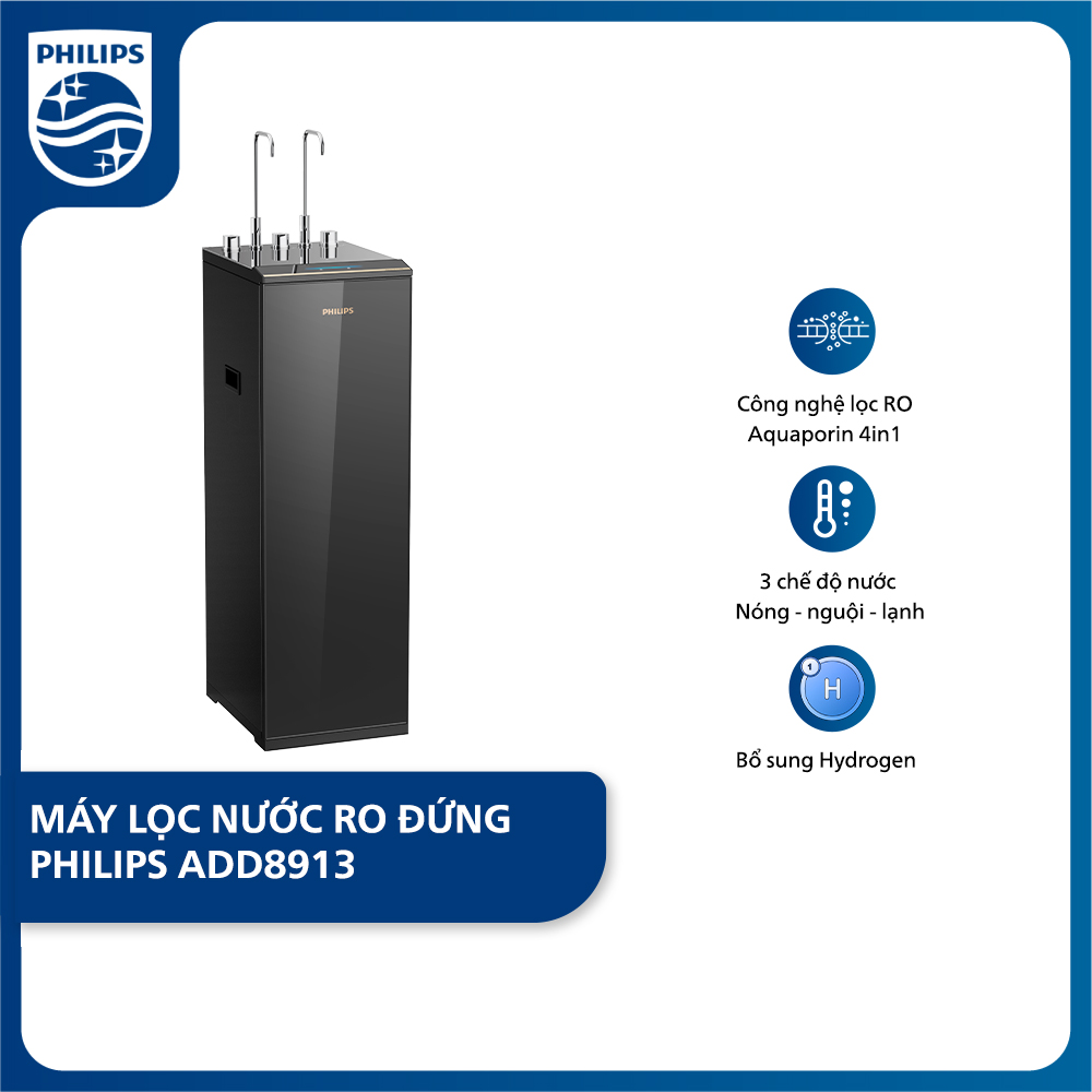 Máy lọc nước RO Aquaporin @Inside Philips Hydrogen 10 lõi lọc ADD8913 Nóng-Lạnh-Thường - HÀNG CHÍNH HÃNG