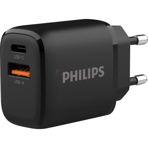 Cốc sạc Philips 1USB 1Type-C 25W PD/QC3.0 DLP4327 - Hàng chính hãng