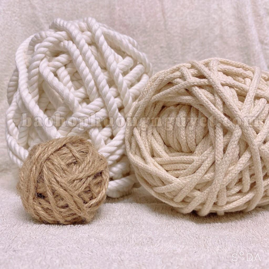 combo 10 kg Dây cotton, dây trang trí, dây thừng Macrame size 3-4-5mm