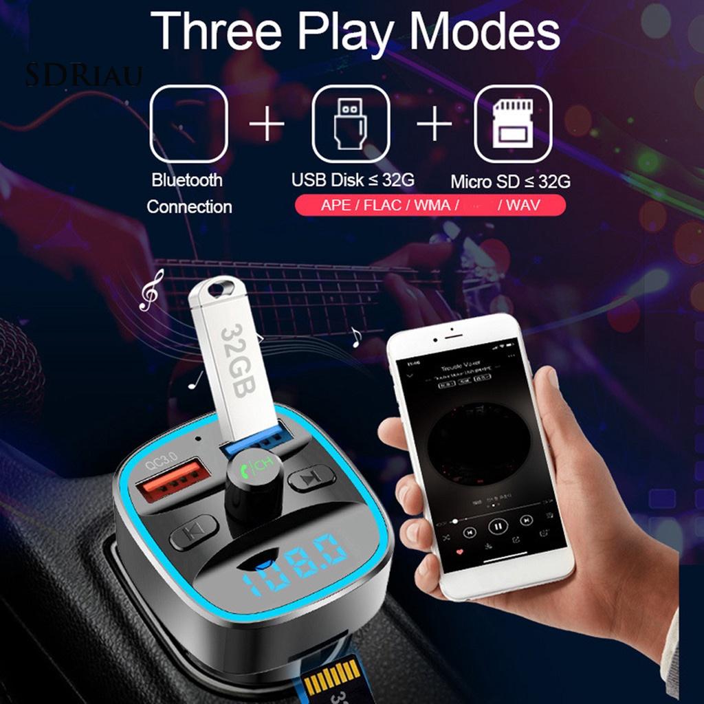 *QCDZ* T25S Car MP3 Player Support U Disk TF Card Universal Square QC3.0 Audio Receiver Charger FM Transmitter for Auto