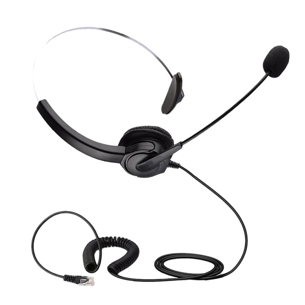 Call Center Hands-free Headsets RJ9 Headphone Monaural Microphone For Office