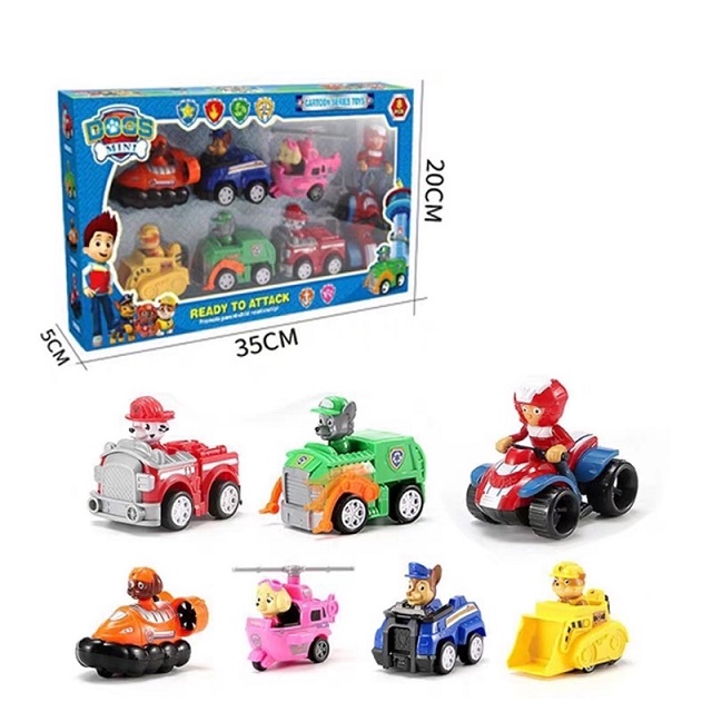 Bộ Đồ Chơi Đội Chó Cứu Hộ Paw Patrol A9 Có Khớp Cử Động Chân Tay 7 Nhân Vật Chất Liệu Nhựa ABS An Toàn Cho Bé