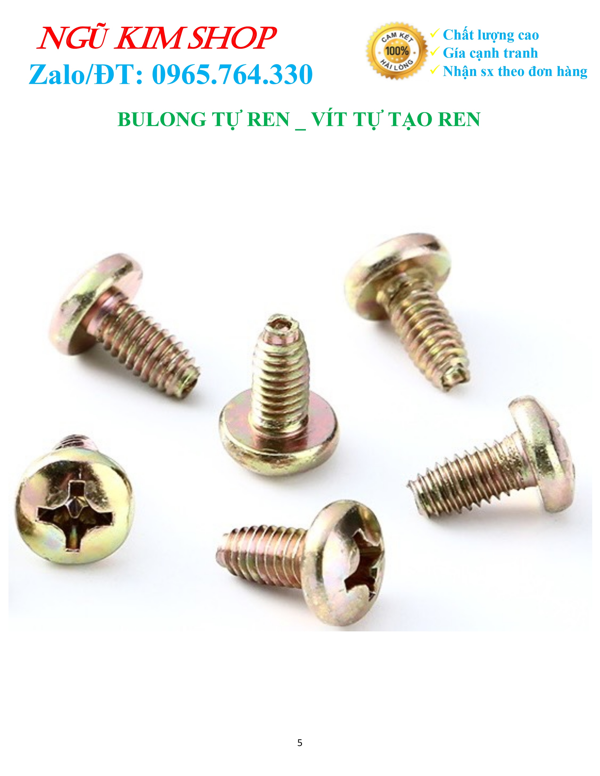BULONG TỰ REN _ VÍT TỰ TẠO REN