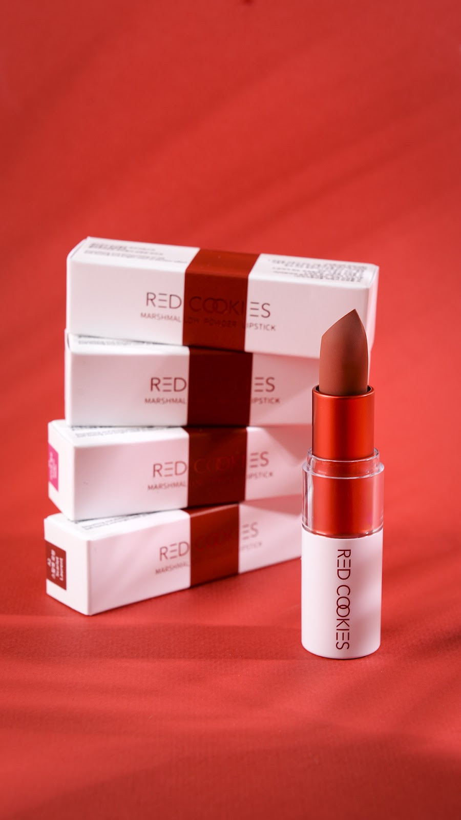 Son Thỏi Lì Marshmallow Powder Lipstick Red Cookies Hàn Quốc - Màu A2 Đỏ Gạch